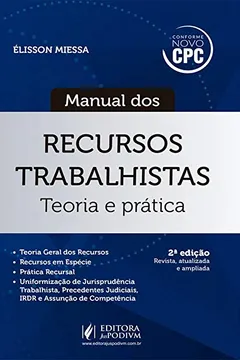 Livro Manual dos Recursos Trabalhistas - Resumo, Resenha, PDF, etc.