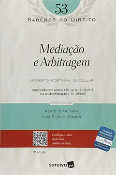 Livro Mediação e Arbitragem. Coleção Saberes do Direito - Volume 53 - Resumo, Resenha, PDF, etc.