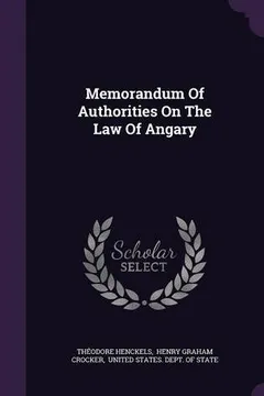 Livro Memorandum of Authorities on the Law of Angary - Resumo, Resenha, PDF, etc.