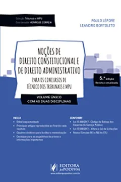 Livro Noções de Direito Constitucional e de Direito Administrativo: Para os Concursos de Técnico dos Tribunais e MPU - Resumo, Resenha, PDF, etc.