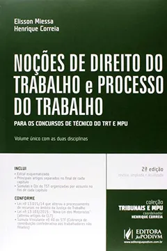 Livro Noções de Direito do Trabalho e Processo do Trabalho - Coleção Tribunais e MPU - Resumo, Resenha, PDF, etc.