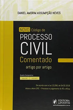 Livro Novo Código de Processo Civil Comentado. Artigo por Artigo - Resumo, Resenha, PDF, etc.