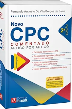 Livro Novo CPC Comentado Artigo por Artigo - Resumo, Resenha, PDF, etc.