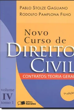 Livro Novo Curso De Direito Civil. Contratos Teoria Geral - Volume 4. Tomo 1 - Resumo, Resenha, PDF, etc.