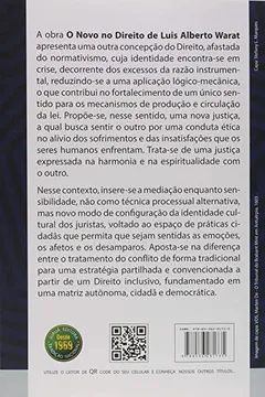 Livro O Novo no Direito de Luis Alberto Warat. Mediação e Sensibilidade - Resumo, Resenha, PDF, etc.