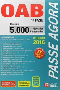 Livro Passe Agora na OAB. 5000 Questões Comentadas. 1ª Fase - Resumo, Resenha, PDF, etc.