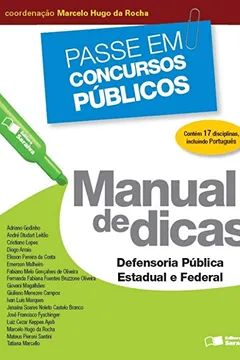 Capa do livro Passe em Concursos Públicos. Manual de Defensoria Pública Estadual e Federal