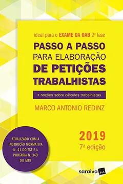 Livro Passo a passo para elaboração de petições trabalhistas - 7ª edição de 2019: Noções Sobre Cálculos Trabalhistas - Resumo, Resenha, PDF, etc.