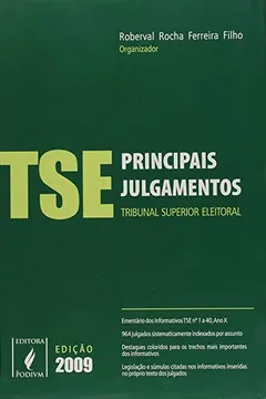 Livro Principais Julgamentos Do Tse - Indexados Por Ramo Do Direito E Por As - Resumo, Resenha, PDF, etc.