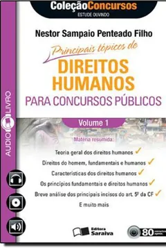 Capa do livro Principais Tópicos de Direitos Humanos Para Concursos Públicos - Volume 1. Audiolivro