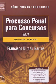 Livro Processo Penal Para Concursos - Série Provas E Concursos. Volume 5 - Resumo, Resenha, PDF, etc.