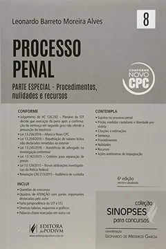Livro Processo Penal. Parte Especial - Volume 8. Coleção Sinopses Para Concursos - Resumo, Resenha, PDF, etc.