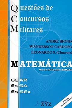Capa do livro QCM. Questões de Concursos Militares. EEAR. ESSA. ESSEX. Matemática com Resolução
