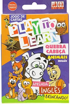 Capa do livro Quebra Cabeça Animais. Inglês - Jogo de Cartas. Coleção Aprenda Inglês Brincando