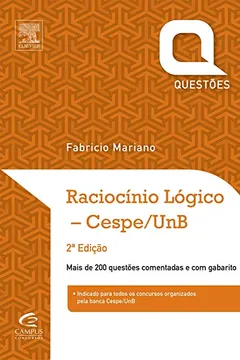 Livro Raciocínio Lógico Cespe/UnB - Série Questões - Resumo, Resenha, PDF, etc.