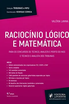Capa do livro Raciocínio Lógico e Matemática. Para Técnico e Analista - Coleção Tribunais e MPU
