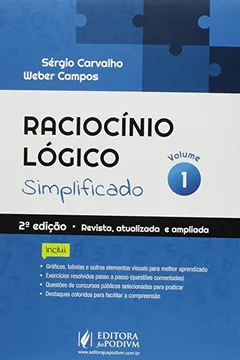 Capa do livro Raciocínio Lógico Simplificado - Volume 1