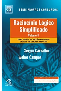 Capa do livro Raciocínio Lógico Simplificado - Volume 2