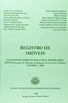 Livro Registro de Imóveis. Estudos de Direito Registral Imobiliário - Resumo, Resenha, PDF, etc.