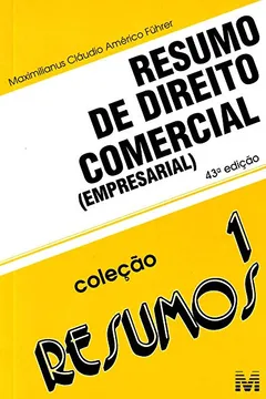 Livro Resumo 01. Direito Comercial - Resumo, Resenha, PDF, etc.