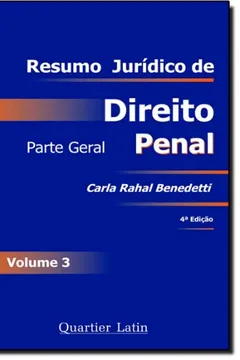 Capa do livro Resumo Jurídico de Direito Penal. Parte Geral - Volume 3