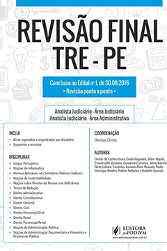Livro Revisão Final. TRE-PE. Dicas Ponto a Ponto do Edital - Resumo, Resenha, PDF, etc.