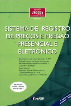 Livro Sistema De Registro De Preços E Pregão Presencial E Eletrônico - Volume 7 - Resumo, Resenha, PDF, etc.