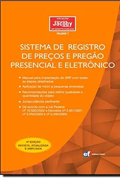 Livro Sistema De Registro De Preços E Pregão Presencial E Eletrônico - Volume7 - Resumo, Resenha, PDF, etc.