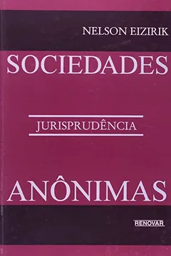Capa do livro Sociedades Anônimas. Jurisprudência - Tomo I