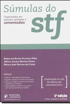 Livro Sumulas Do Stf - Organizadas Por Assunto, Anotadas E Comentadas - Resumo, Resenha, PDF, etc.
