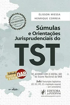 Livro Súmulas e OJs do TST. Organizadas por Assunto - Resumo, Resenha, PDF, etc.