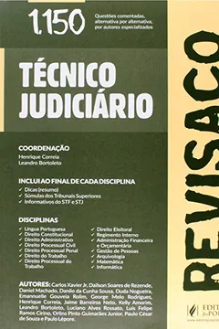Livro Técnico Judiciário. 1.150 Questões Comentadas Alternativa por Alternativa - Coleção Revisaço - Resumo, Resenha, PDF, etc.