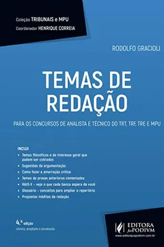 Livro Temas de redação: Para os concursos de analista e técnico do TRT, TRF, TRE e MPU - Resumo, Resenha, PDF, etc.